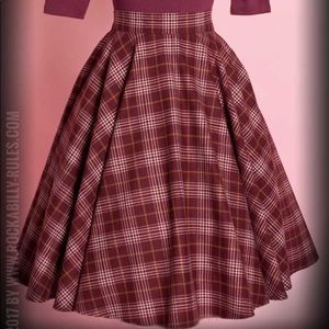 Heart of Haute Cognac Plaid Swing Skirt